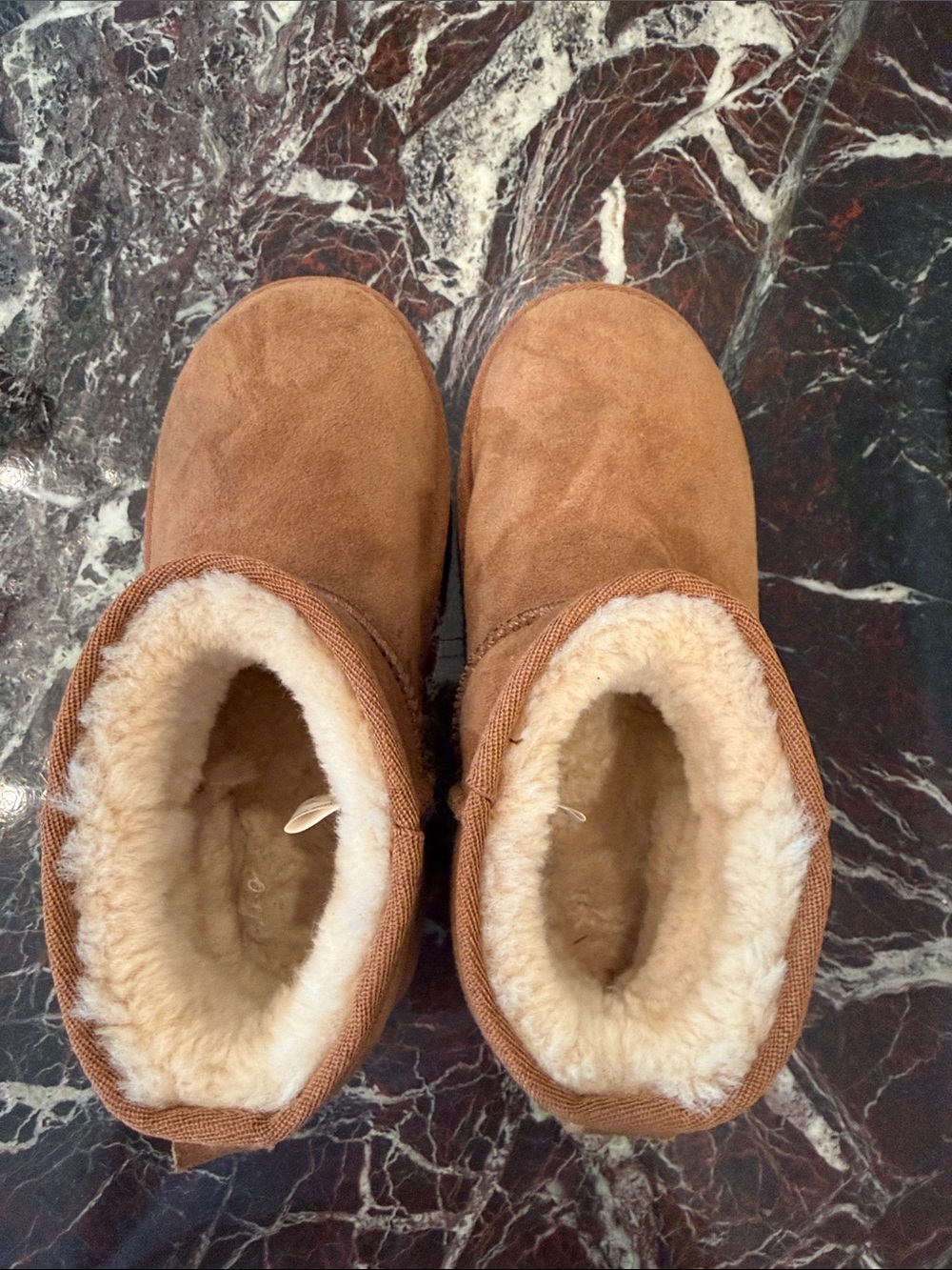 Emu Chestnut Suede Shearling Ankle Boots